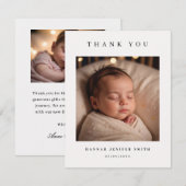 Baby Photo Modern Birth Announcement Card 招待状 (正面/裏面)