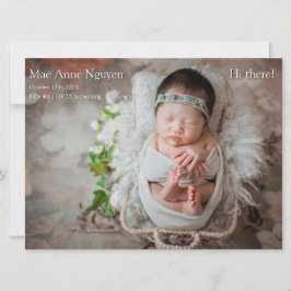 Baby Photo Modern Birth Announcement Deep Blue シーズンカード
