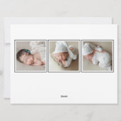 Baby Photo Modern Birth Announcement White シーズンカード (裏面)