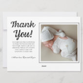 Baby Photo Modern Birth Announcement White シーズンカード (裏面)