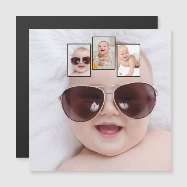 Baby Photo Picture Montage Magnet (正面/裏面)
