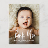 Baby Photo Thank you Modern Design Birth 案内ポストカード (正面)