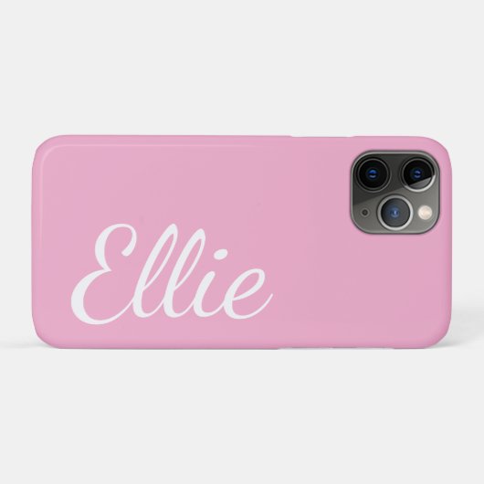 Baby Pink Bliss | Custom Name Cursive Script Case-Mate iPhoneケース (裏面(横))