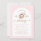 Baby Pink Coffee Baby Shower Invitation 招待状 (正面)