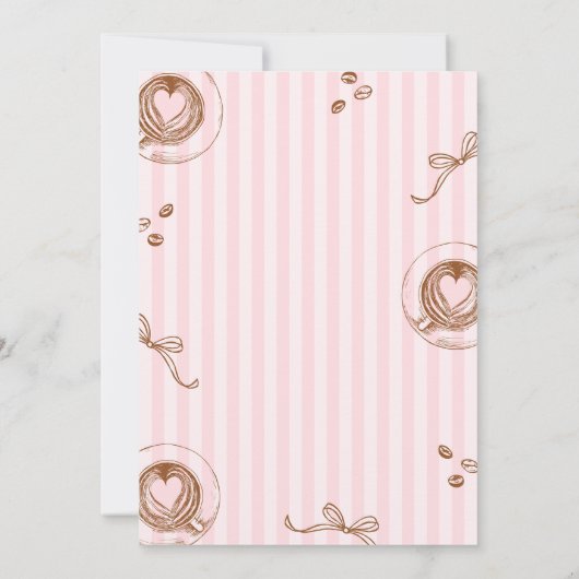 Baby Pink Coffee Baby Shower Invitation 招待状 (裏面)
