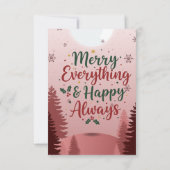 Baby Pink Family Christmas Card 2026 | Soft Elegan 出欠カード (裏面)