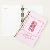 Baby Pink Floral Monogrammed Name Letter R プランナー手帳 (ディスプレー)