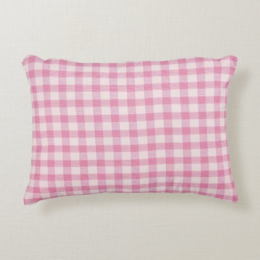 Baby Pink Gingham アクセントクッション (正面)