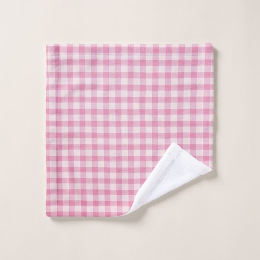 Baby Pink Gingham ウォッシュタオル (ウォッシュタオル)