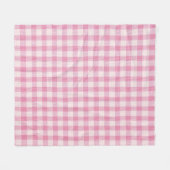 Baby Pink Gingham フリースブランケット (正面(横))