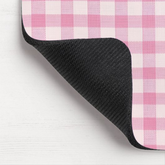 Baby Pink Gingham マウスパッド (コーナー)