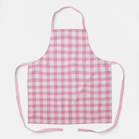 Baby Pink Gingham Pattern エプロン (正面)