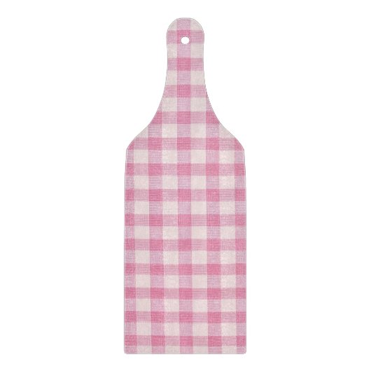 Baby Pink Gingham Pattern カッティングボード (正面)