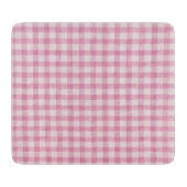Baby Pink Gingham Pattern カッティングボード (正面)