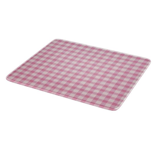 Baby Pink Gingham Pattern カッティングボード (角)