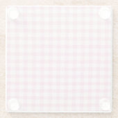 Baby Pink Gingham Pattern ガラスコースター (裏面)