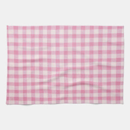 Baby Pink Gingham Pattern キッチンタオル