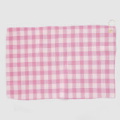 Baby Pink Gingham Pattern ゴルフタオル (横)
