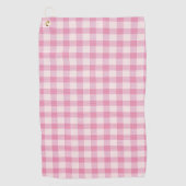 Baby Pink Gingham Pattern ゴルフタオル (正面)