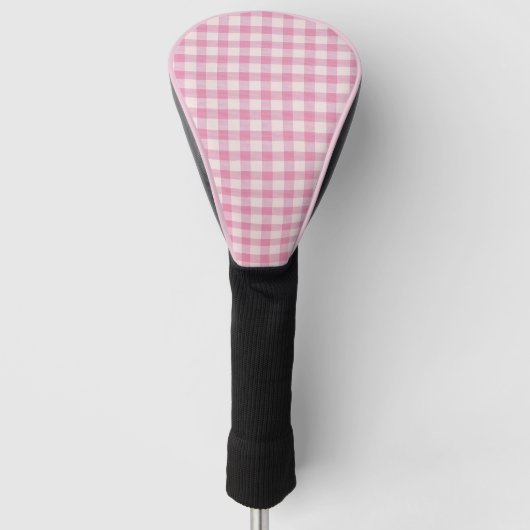 Baby Pink Gingham Pattern ゴルフヘッドカバー (正面)