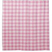 Baby Pink Gingham Pattern シャワーカーテン (正面)