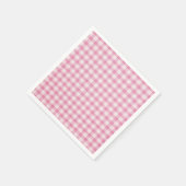 Baby Pink Gingham Pattern スタンダードカクテルナプキン (角)