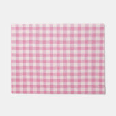 Baby Pink Gingham Pattern ドアマット (正面)