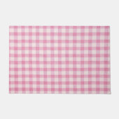 Baby Pink Gingham Pattern ドアマット (正面)