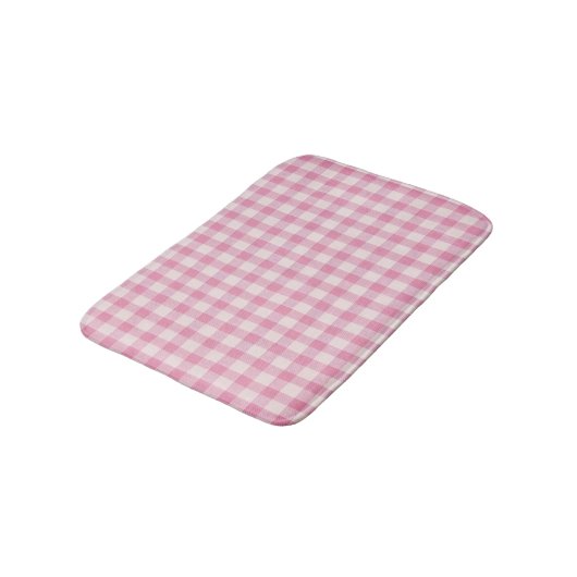 Baby Pink Gingham Pattern バスマット (アングル)