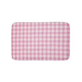 Baby Pink Gingham Pattern バスマット