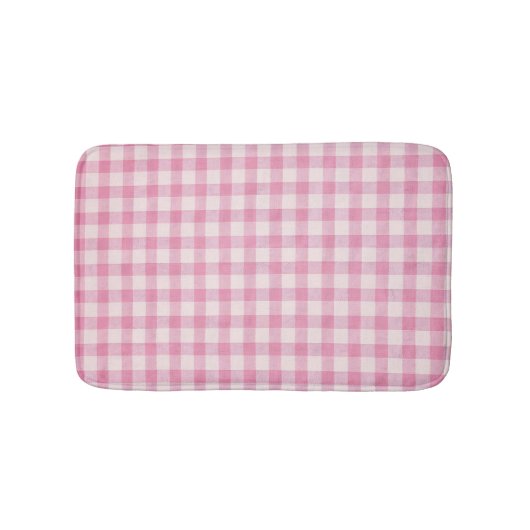 Baby Pink Gingham Pattern バスマット (正面)