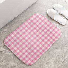 Baby Pink Gingham Pattern バスマット