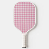 Baby Pink Gingham Pattern ピックルボールラケット (裏面)