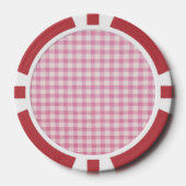 Baby Pink Gingham Pattern ポーカーチップ (正面)