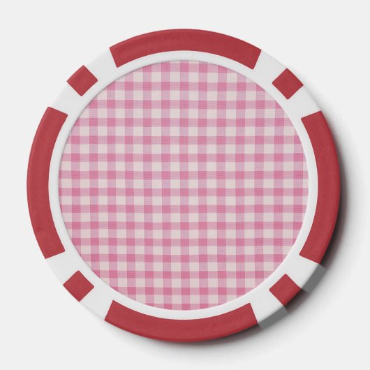 Baby Pink Gingham Pattern ポーカーチップ (裏面)