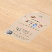 Baby Pink Little Cowgirl is on the Way Invitation アクリル招待状 (レイダウン)