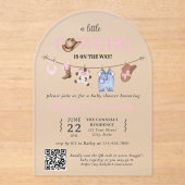 Baby Pink Little Cowgirl is on the Way Invitation アクリル招待状 (正面)