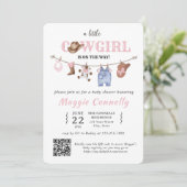 Baby Pink Little Cowgirl is on the Way Invitation 招待状 (スタンド正面)