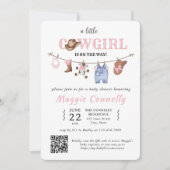 Baby Pink Little Cowgirl is on the Way Invitation 招待状 (正面)