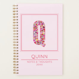 Baby Pink Monogrammed Name Letter Q プランナー手帳