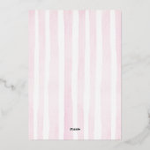 Baby Pink Watercolor Gold Cross Baptism  箔招待状 (裏面)