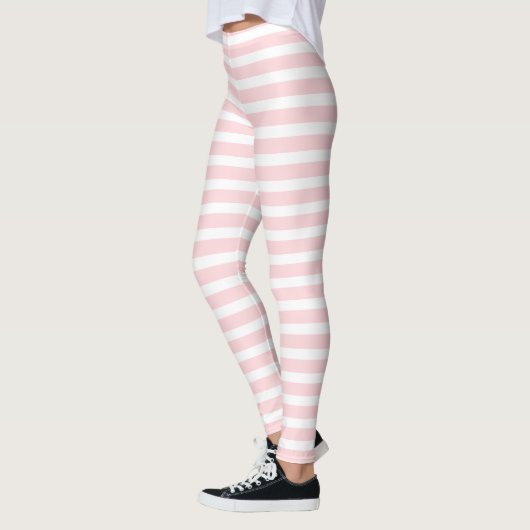 Baby Pink & White Stripe Leggings レギンス (左)