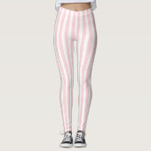 Baby Pink & White Stripe Leggings レギンス (正面)