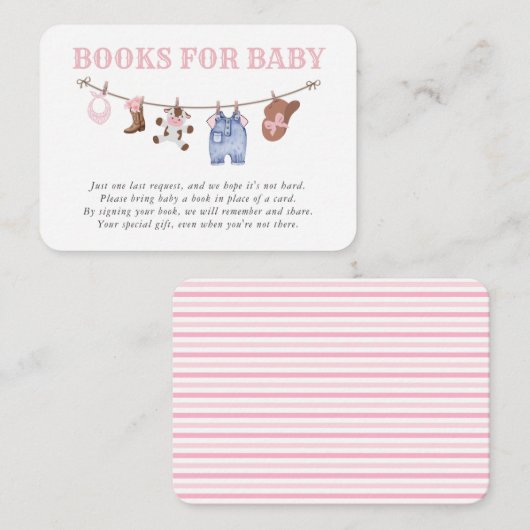 Baby PinkLittle Cowgirl Books for Baby エンクロージャーカード (正面/裏面)