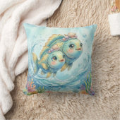 Baby Pisces Zodiac Nursery Kids クッション (ブランケット)