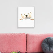 Baby Polar Bear In the Snow Nursery art canvas キャンバスプリント (インサイチュ (リビング))