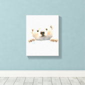 Baby Polar Bear In the Snow Nursery art canvas キャンバスプリント (インサイチュ (ウッドフロア))