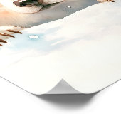 Baby Polar Bear In the Snow Nursery Room Decor ポスター (角)