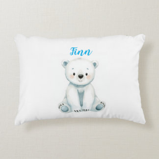 Baby Polar Bear Nursery Lumbar Pillow | Custom Nam アクセントクッション