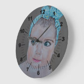 Baby Portrait Painting by Alfred Fox ラージ壁時計 (傾斜)